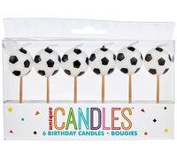 Unique Party – Bougies 71187 – Ballon de football – Paquet de 6