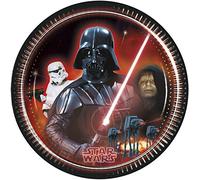 Unique Party 71961 Lot de 8 assiettes en carton Motif héros et méchants Star Wars 23 cm