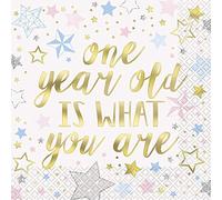 Unique Party 72422 - Serviettes en Papier - 16,5 cm - Baby Shower à thème "Twinkle Twinkle Little Star" - Paquet de 16