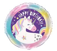 Unique Party 72487 - Ballon d'Anniversaire - 45 cm - Fête à thème Licorne, Violet