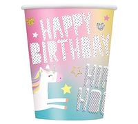 Unique Party 72496 - Gobelets en Carton - 266 ml - Fête à thème de Licorne - Paquet de 8