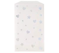 Unique Party 72503 - Sacs à Biscuits - Motif Cœurs et Étoiles - Couleur Irisée Métallique - Paquet de 8