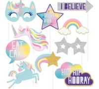 Unique Party 72509 - Accessoires de Photomaton - Fête à Thème de Licorne - Set de 10 Pièces