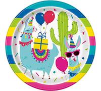 Unique Party 73225 - Assiettes en Carton - 23 cm - Fête d'Anniversaire à Thème Lama - Paquet de 8