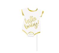 Unique Kit photobooth 73528 - Accessoires "Hello Baby" doré - Lot de 10