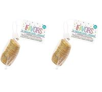Unique Party - 74030 - Paquet de 30 Pièces de Trésor en Plastique Doré pour Pochettes - Cadeau (Lot de 2)