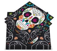 Unique Party 77062 Lot de 20 serviettes en papier Motif tête de mort Halloween