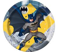 Unique Party 77515 - Assiettes en Carton - 23 cm - Fête à thème Batman - Paquet de 8