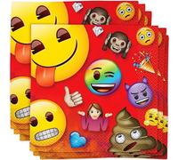 Unique Party 79432 - Serviettes en Papier - 16, 5 cm - Fête à Thème Emoji Arc-En-Ciel - Paquet de 16