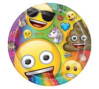 Unique Party 79435 - Assiettes en Carton - 23 cm - Fête à Thème Emoji Arc-En-Ciel - Paquet de 8
