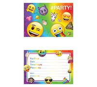 Unique Party 79444 - Invitations de Fête - Fête à Thème Emoji Arc-En-Ciel - Paquet de 8