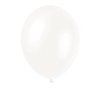 Unique Party - 80061 - Paquet de 8 Ballons Nacrés en Latex - 30 cm - Blanc Irisé