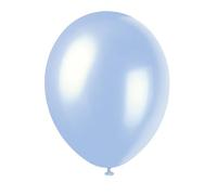 Unique Party - 80064 - Paquet de 8 Ballons Nacrés en Latex - 30 cm - Bleu Ciel
