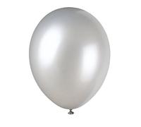 Unique Party - 80067 - Paquet de 8 Ballons Nacrés en Latex - 30 cm - Argent