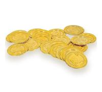 Unique Party 84776 - Jouets pour Pochette Cadeau - Pièces de Trésor en Plastique Doré - Paquet de 30
