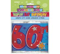 Unique Party - 90026T - Banderole Anniversaire - Happy 60th Birthday - 3,6 m