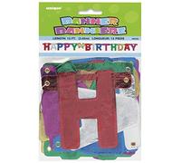 Unique Party - 90300 - Banderole de Lettres - Paillettes - Happy Birthday - 1,4 m
