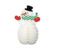 Unique Party 90340 Lot de 4 Mini Bonhomme de Neige en nid d'abeille