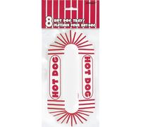 Unique Party - 90688 - Paquet de 8 Plateaux à Hot-Dog en Carton, 8" x 4", Rouge/Blanc