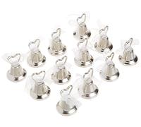 Unique Party 95234 - Supports de Marque-Place en forme de Cloche de Mariage Argentés, Blanc