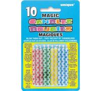 Unique Party - 9806 - Bougies Magiques d'Anniversaire Motif à Losange - Coloris Aléatoire