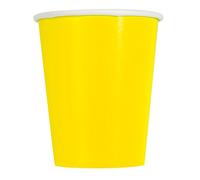 Unique Party 99206 - Gobelets en Carton - 266 ml - Couleur Jaune Néon - Paquet de 14