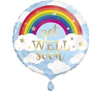 Unique Party - Arc-en-ciel - Ballon en plastique "Get Well Soon" - Film SG34476 (taille unique) (Bleu/Blanc)
