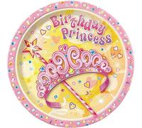 Unique Party - Assiettes de fête "Pretty Princess" pack de 8 SG23419 (taille unique) (rose/jaune)