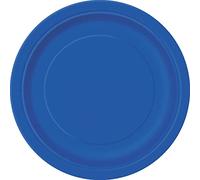 Unique Party- Assiettes en Carton Écologiques-18 cm-Couleur Bleu Roi-Paquet de 8, 31464EU, Royal Blue