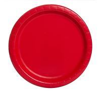 Unique Party- Assiettes en Carton Écologiques-18 cm-Couleur Rouge-Paquet de 20, 31454EU, Rose