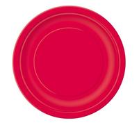 Unique Party- Assiettes en Carton Écologiques-18 cm-Couleur Rouge-Paquet de 8, 3124EU, Red