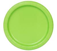 Unique Party- Assiettes en Carton Écologiques-18 cm-Couleur Vert Citron-Paquet de 8, 31374EU, Lime Green