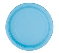Unique Party- Assiettes en Carton Écologiques-23 cm-Couleur Bleu Pastel-Paquet de 16, 30899EU, Light Blue