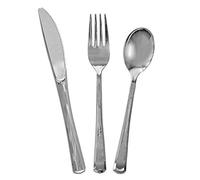 Unique Party- Assorted Plastic Cutlery Set | Silver | 18 Pcs. Lot de Couverts en Plastique, 30260, Argenté, 6.75 inches