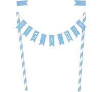 Unique Party-Baby Shower Bunting Cake Topper | Blue | 1 Pc 73390-Décoration de Gâteaux thème Cœurs Bleus, 73390