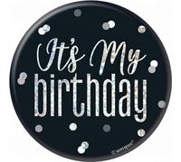 Unique Party - Badge "It's My Birthday" - Métal SG38404 (Taille unique) (Noir/Argent)