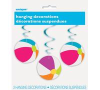 Unique Party - Ballon de plage - Décoration suspendue 3-pack SG24993 (taille unique) (coloré)