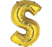Unique Party- Ballon en Aluminium avec lettres-35 cm-Lettre S-Doré, 77959, Gold