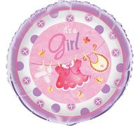 Unique Party - Ballon en plastique "Clothesline Its A Girl", Baby Shower - Film SG24379 (taille unique) (rose)