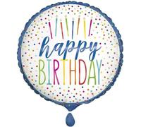 Unique Party - Ballon en plastique, Joyeux anniversaire - Film SG24461 (taille unique) (bleu/blanc/rose)