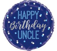 Unique Party - Ballon en plastique "Uncle", Joyeux Anniversaire - Film SG22641 (taille unique) (Bleu)