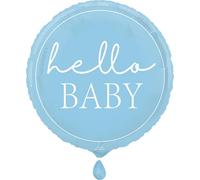 Unique Party - Ballon rond en plastique "Hello Baby" SG38865 (taille unique) (Bleu)