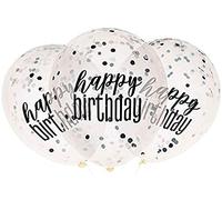 Unique Party- Ballons, 56450, Noir et argenté