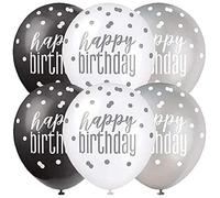 Unique Party- Ballons, 83380, Noir et argenté