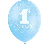 Unique Party - Ballons, latex, 1er anniversaire pack de 5 SG23199 (taille unique) (Bleu)