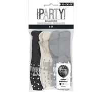 Unique Party - Ballons scintillants, pack anniversaire 30 - latex SG19085 (taille unique) (noir/crème/gris)