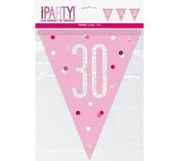 Unique Party- Bannière, 83452, Rose/argenté