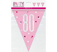 Unique Party- Bannière, 83457, Rose/argenté