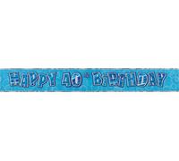 Unique Party Bannière scintillante pour le 40e anniversaire SG13728 (taille unique) (Bleu)