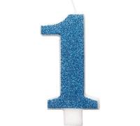 Unique Party - Bougie scintillante, 1er anniversaire - Cire SG37312 (Taille unique) (Bleu)